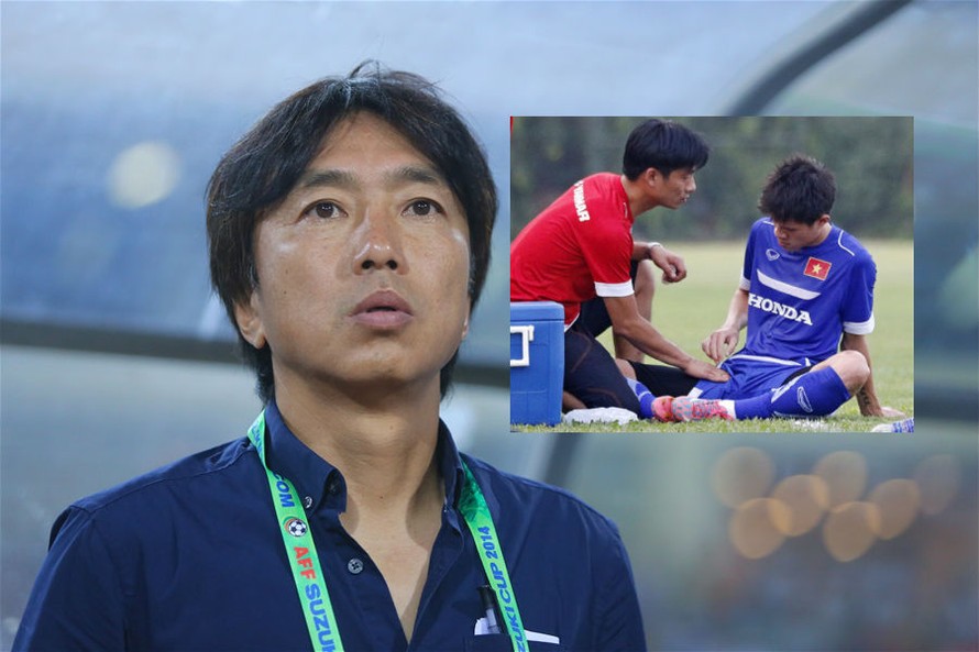 HLV Miura thất vọng vì Thanh Hào dính chấn thương.