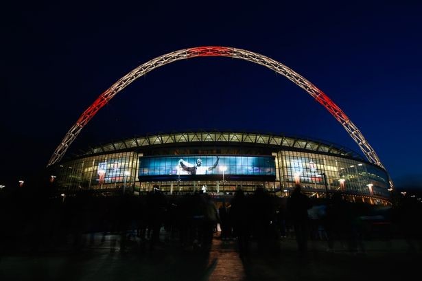 SVĐ Wembley, nơi dự tính sẽ tổ chức trận giao hữu giữa Anh và Pháp vào ngày 17/11 tới.
