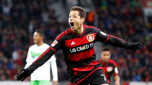 Javier Hernandez tiếp tục tỏa sáng trong màu áo Bayer Leverkusen.