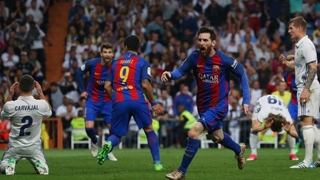Messi tỏa sáng giúp Barcelona đánh bại Real Madrid.