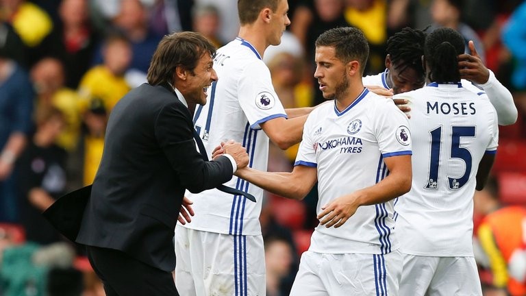 HLV Conte không chắc chắn về chuyện Hazard sẽ ở lại Chelsea lâu dài.