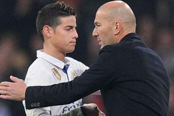 HLV Zidane phủ nhận James Rodriguez gia nhập M.U.