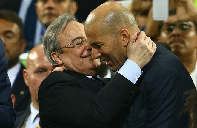 Chủ tịch Perez và HLV Zidane.
