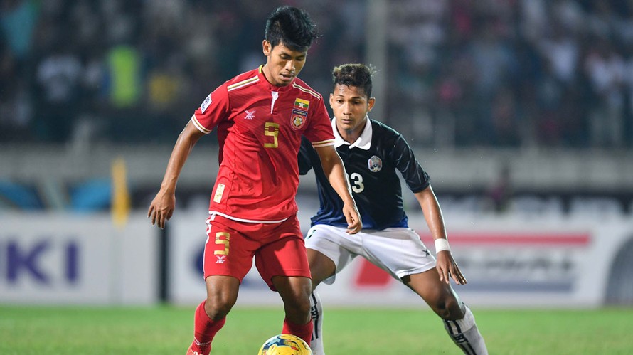 Aung Thu là cầu thủ đáng chú ý nhất của U22 Myanmar.