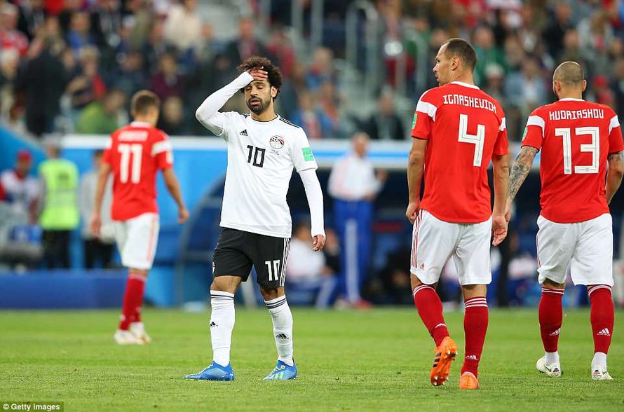 Siêu sao Salah cũng không thể cứu Ai Cập khỏi thất bại 1-3 trước đội tuyển Nga