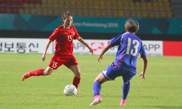 Đội tuyển nữ Việt Nam hướng tới chiến thắng trước Đài Bắc Trung Hoa. Ảnh: Vnexpress
