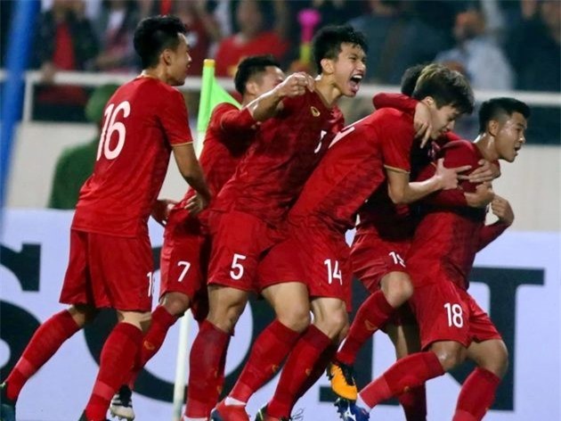 Niềm vui của các cầu thủ U23 Việt Nam.