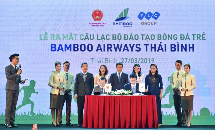 Lễ ký kết thỏa thuận hợp tác phát triển CLB Đào tạo Bóng đá trẻ Bamboo Airways Thái Bình.