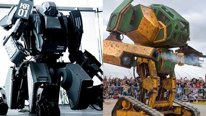 Robot của Suidobashi (trái) và robot MegaBots Mark II. Ảnh: Suidobashi Heavy Industry/MegaBots