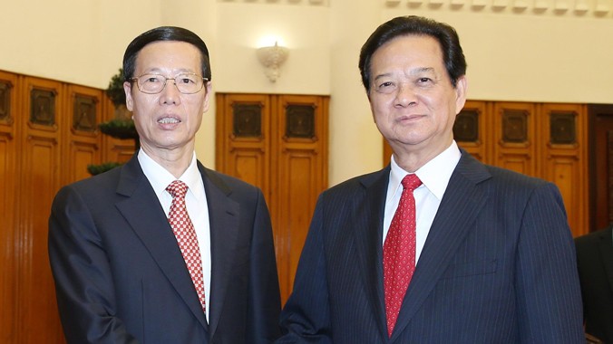 Thủ tướng Nguyễn Tấn Dũng tiếp Phó Thủ tướng Trung Quốc Trương Cao Lệ chiều 16/7 tại Hà Nội. Ảnh: TTXVN