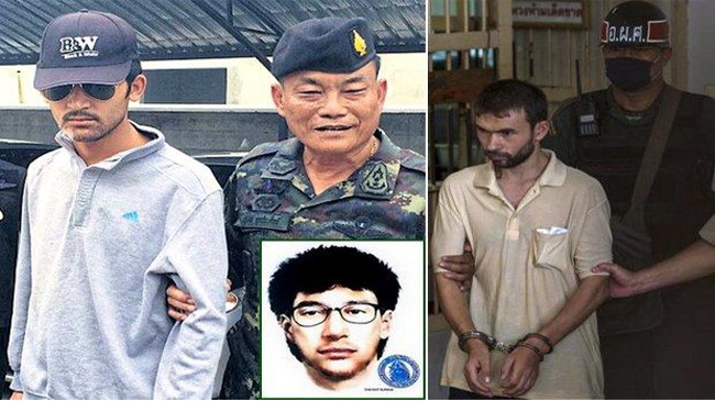 Nghi phạm Yusufu Mieraili (trái) đã khai nhận với lực lượng điều tra Thái Lan tự chế tạo bom trong vụ nổ đẫm máu tại Bangkok ngày 17/8 (ảnh: Bangkok Post)