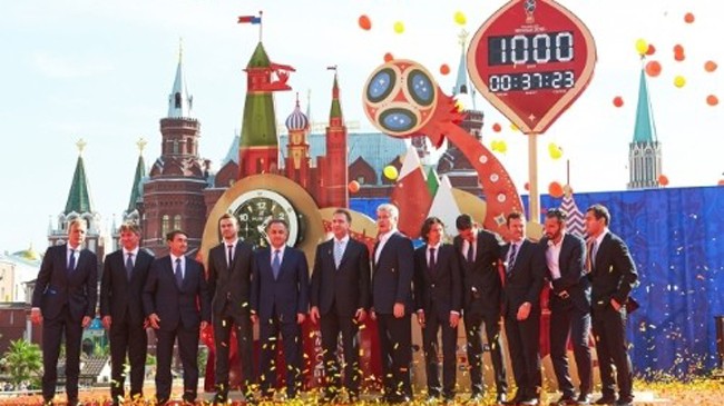 BTC World Cup 2018 đã giới thiệu chiếc đồng hồ đếm ngược đặt tại Mátxcơva.