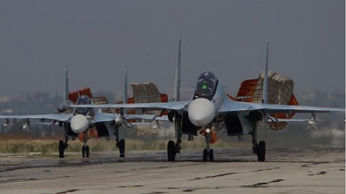 Máy bay Nga tại căn cứ không quân Hmeymim ở Latakia. Ảnh: AFP