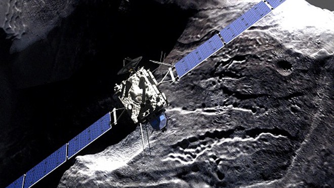 Tàu vũ trụ Rosetta sẽ kết thúc 12 năm trong vũ trụ bằng vụ va chạm với bề mặt sao chổi. Ảnh: PBS.