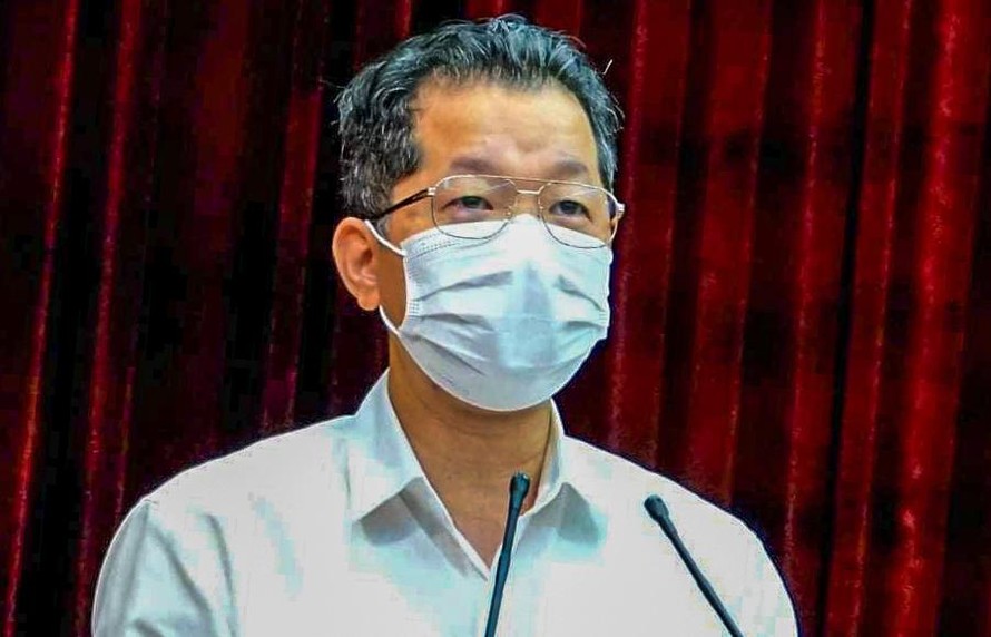 Ông Nguyễn Văn Quảng, Bí thư Thành uỷ Đà Nẵng phát biểu tại hội nghị. 