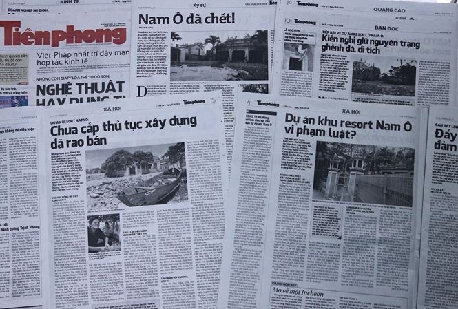 Liên tiếp các bài viết của báo Tiền Phong viết về dự án khu du lịch sinh thái Nam Ô thu hút sự quan tâm của dư luận. Ảnh: Nguyễn Thành