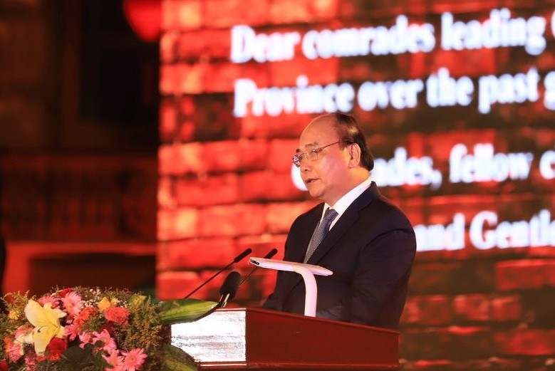 Thủ tướng Nguyễn Xuân Phúc phát biểu tại lễ kỷ niệm 20 năm đô thị cổ Hội An, khu đền tháp Mỹ Sơn được UNESCO công nhận Di sản văn hóa thế giới và 10 năm Cù Lao Chàm (Hội An) được công nhận Khu Dự trữ sinh quyển thế giới.