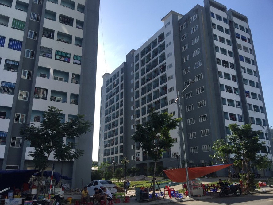 Hai dãy chung cư E1 và E2 của dự án khu chung cư nhà ở xã hội khu công nghiệp Hòa Khánh có tổng mức đầu tư 1.000 tỷ đồng. 