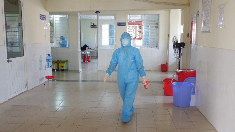 Khu cách ly tại Trung tâm y tế quận Hải Châu, TP Đà Nẵng nơi nhóm người nhà bệnh nhân số 35 được cách ly. 