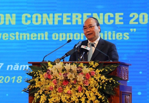 Thủ tướng Chính phủ Nguyễn Xuân Phúc phát biểu tại Hội nghị xúc tiến đầu tư tỉnh Thái Nguyên năm 2018.