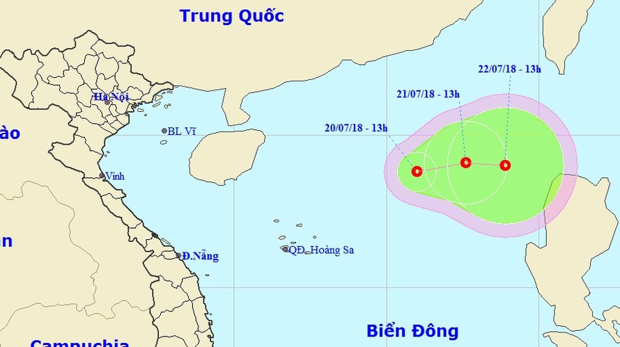 Áp thấp nhiệt đới đang di chuyển chậm hướng về phía Việt Nam