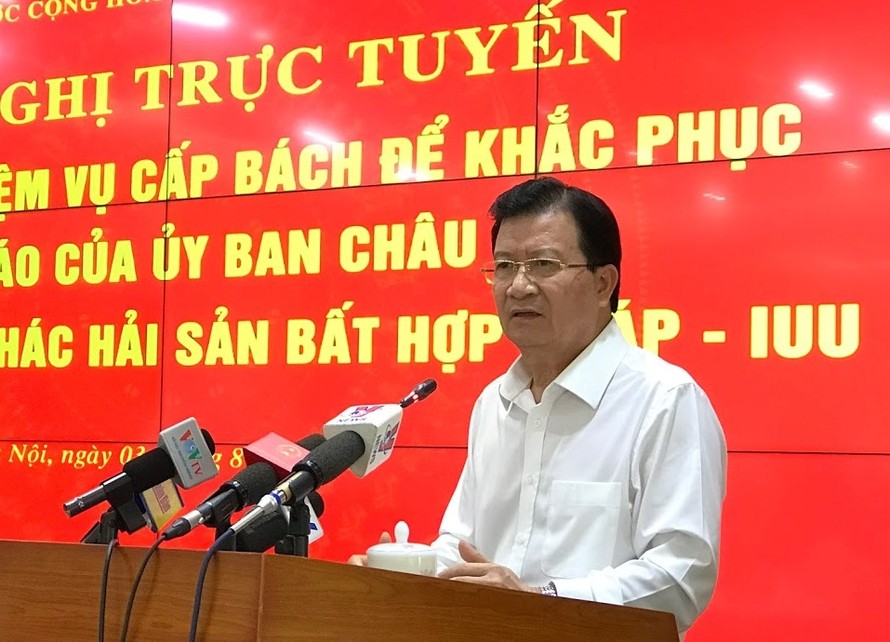 Phó thủ tướng Trịnh Đình Dũng yêu các bộ ngành, địa phương triển khai giải pháp sớm khắc phục "thẻ vàng" thủy sản của EC.