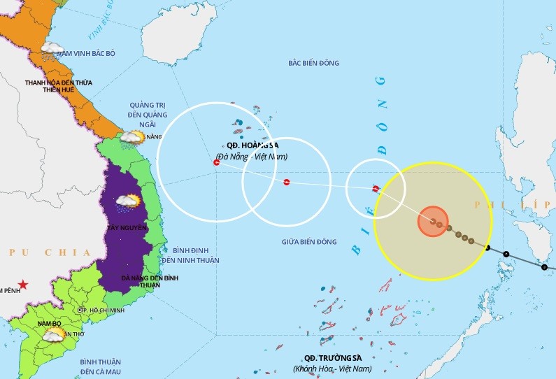 Theo dự báo, khả năng bão số 8 sẽ suy yếu dần trên biển do tác động của không khí lạnh