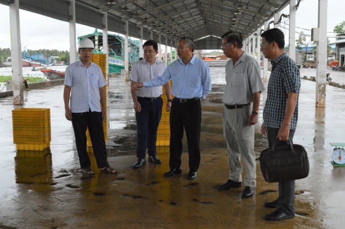 Thứ trưởng Bộ NN&PTNT Phùng Đức Tiến kiểm tra cảng cá ở Tiền Giang và lưu ý về vấn đề xác nhận, truy xuất nguồn gốc hải sản.