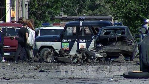 Hiện trường vụ đánh bom hôm 17/1 ở Dagestan