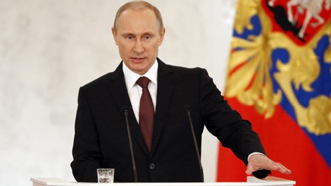 Tổng thống Nga Vladimir Putin có bài diễn văn ở điện Kremlin hôm 18/3