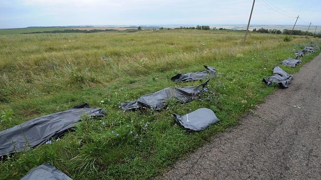 Thi thể nạn nhân MH17 đặt bên đường ở miền đông Ukraine 