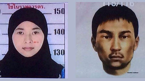 Hình ảnh 2 nghi phạm đánh bom Bangkok được công bố trên truyền hình quốc gia Thái Lan