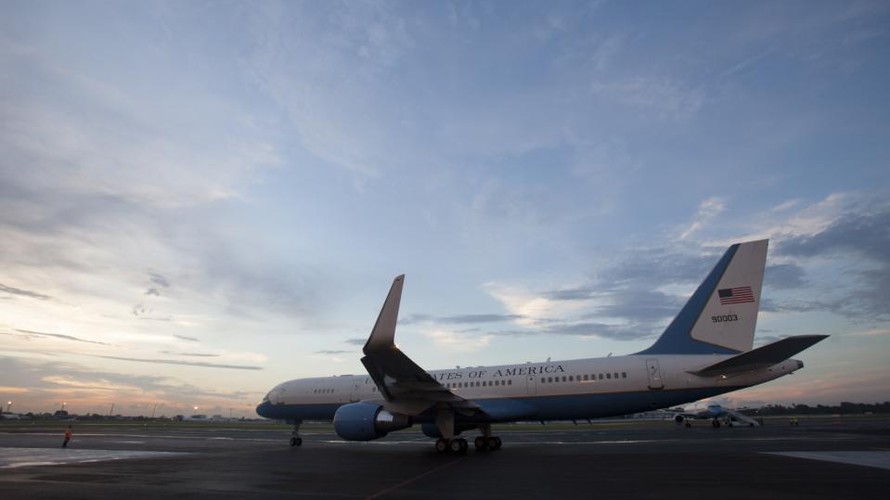 Máy bay chở Ngoại trưởng Mỹ John Kerry tại sân bay Havana, Cuba ngày 14/8/2015
