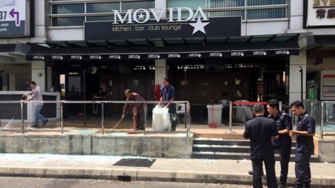 Quán Movida bar, nơi vừa xảy ra vụ tấn công lựu đạn