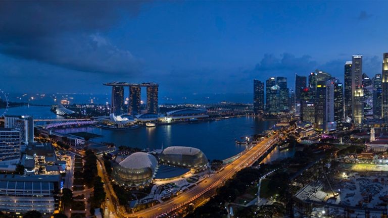 Vịnh Marina, Singapore nhìn từ xa