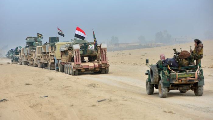 Quân đội Iraq tại nam Mosul hôm 31/10.