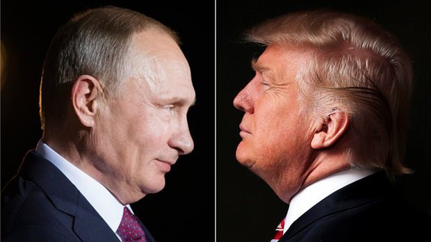 Tổng thống Nga Vladimir Putin (trái) và Tổng thống mới đắc cử của Mỹ Donald Trump 