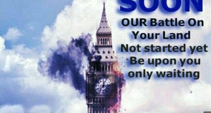 Nội dung tấm áp phích kêu gọi tấn công khủng bố nhằm vào Anh.