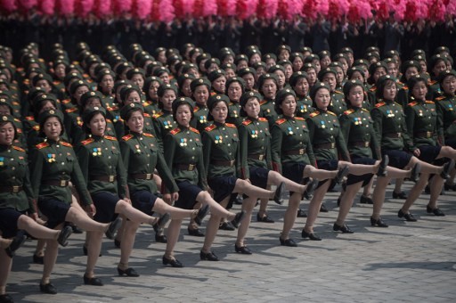 Quân đội Nhân dân Triều Tiên trong lễ duyệt binh kỉ niệm 105 ngày sinh cố lãnh tụ Kim Nhật Thành hôm 15/4.