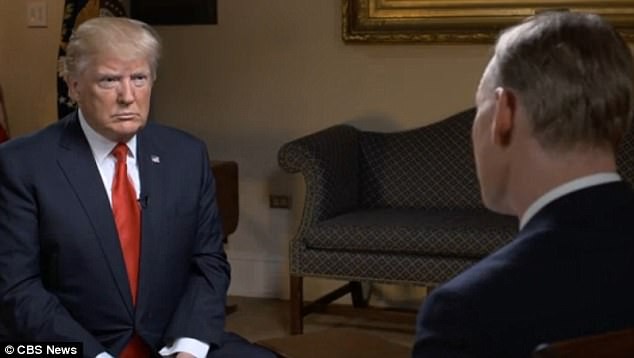 Tổng thống Mỹ Donald Trump trong cuộc phỏng vấn trên CBS.