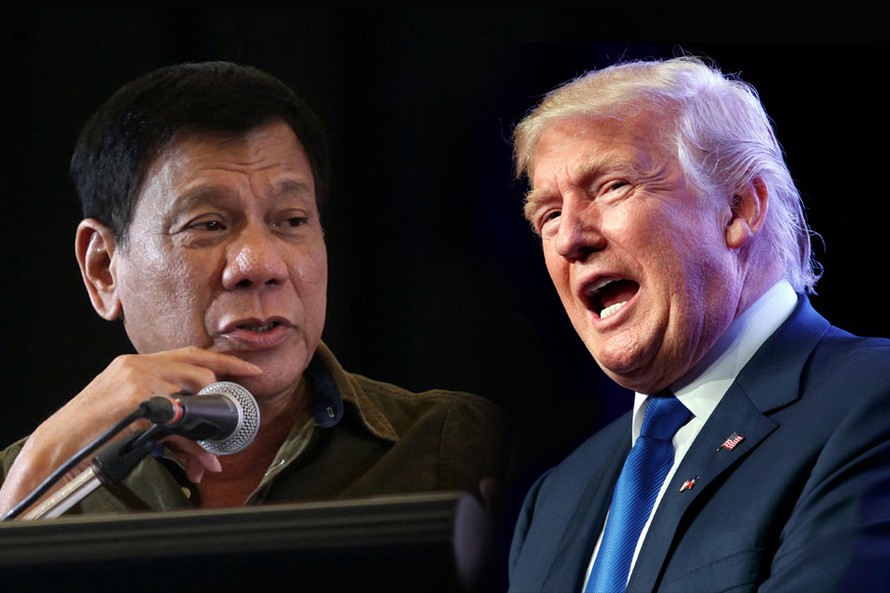 Tổng thống Philippines Rodrigo Duterte (trái) và Tổng thống Mỹ Donald Trump.