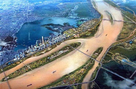 Phối cảnh dự án thành phố ven sông Hồng - Ảnh: Minh họa