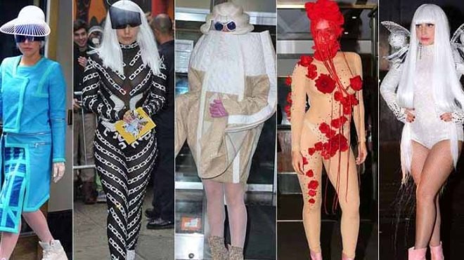 Lady Gaga thay 8 bộ trang phục kỳ dị trong ngày