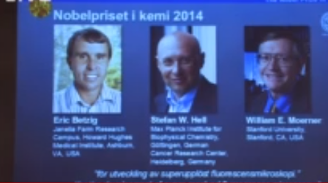 Mỹ và Đức thắng giải Nobel Hóa học 2014