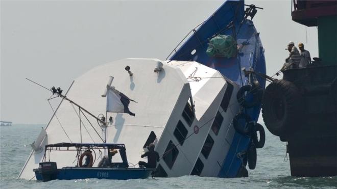 Con tàu Lamma IV bị chìm. Ảnh: Aljazeera