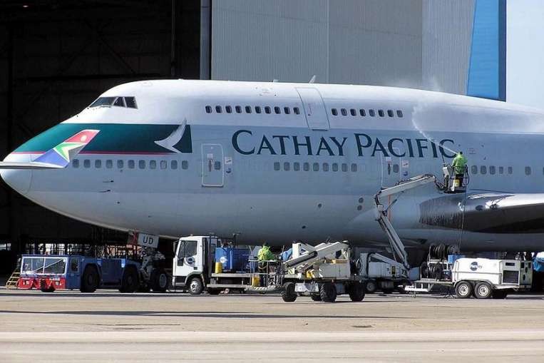 Một máy bay của hãng hàng không Cathay Pacific. Ảnh: StraitsTimes