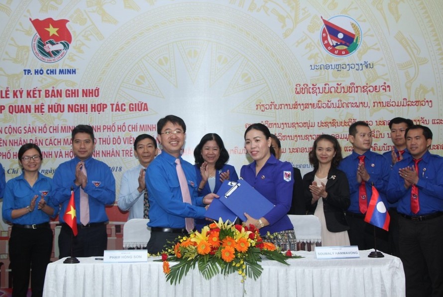 Thành Đoàn TPHCM ký kết hợp tác với Đoàn Thanh niên Thủ đô Viêng Chăn