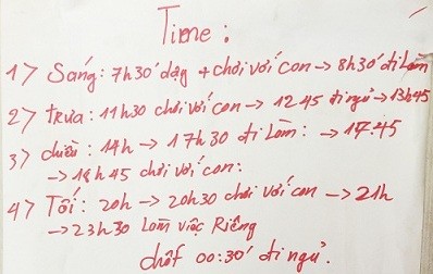 Lịch sinh hoạt hàng ngày của Thuận chột. 