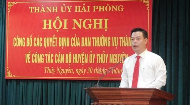 Ông Nguyễn Văn Thép - Giám đốc Sở NN&PTNT được bổ nhiệm làm Bí thư Huyện ủy Thủy Nguyên.