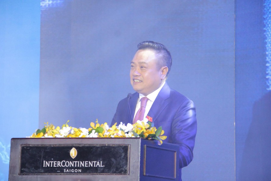 Chủ tịch HĐTV PVN Trần Sỹ Thanh phát biểu tại chương trình. 